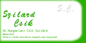 szilard csik business card