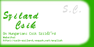 szilard csik business card